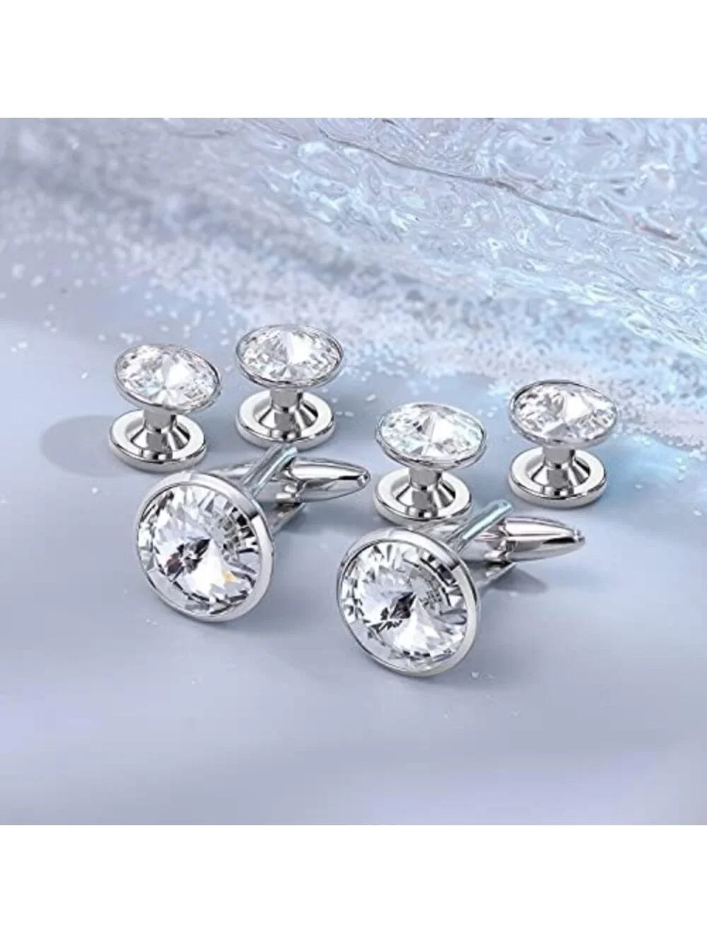 Elegant Cufflinks & Shirt Studs Set for Men - Gift Boxed Jewelry for Weddings